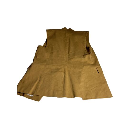 Veronica Beard Womens Amika Vest Sz 14 Camel Linen Corpcore Office Siren - Picture 11 of 13